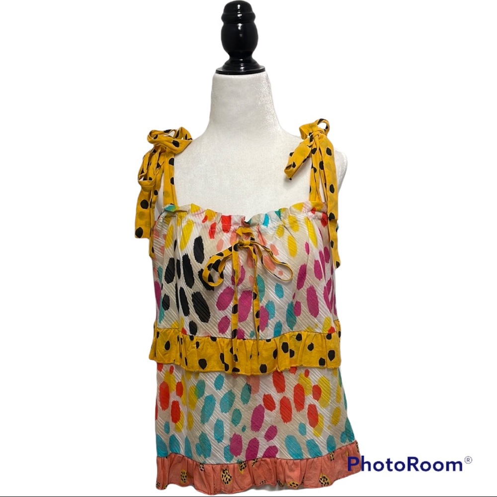 ANTHROPOLOGIE Ruffle Top size L   $47